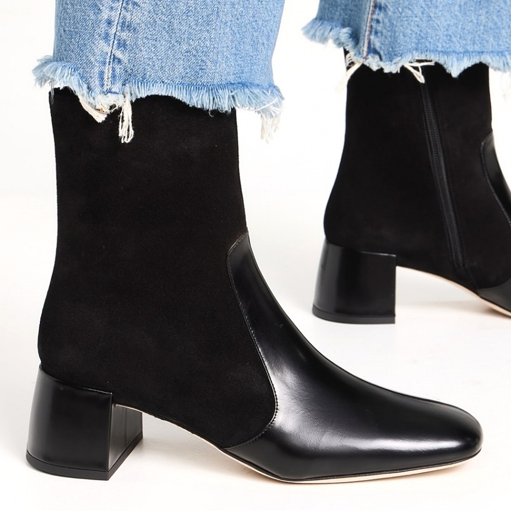 NWT$450 STAUD Andy 45MM Black Leather  Ankle Chelsea Bootie Boots Sz 41 (11) - Picture 3 of 15